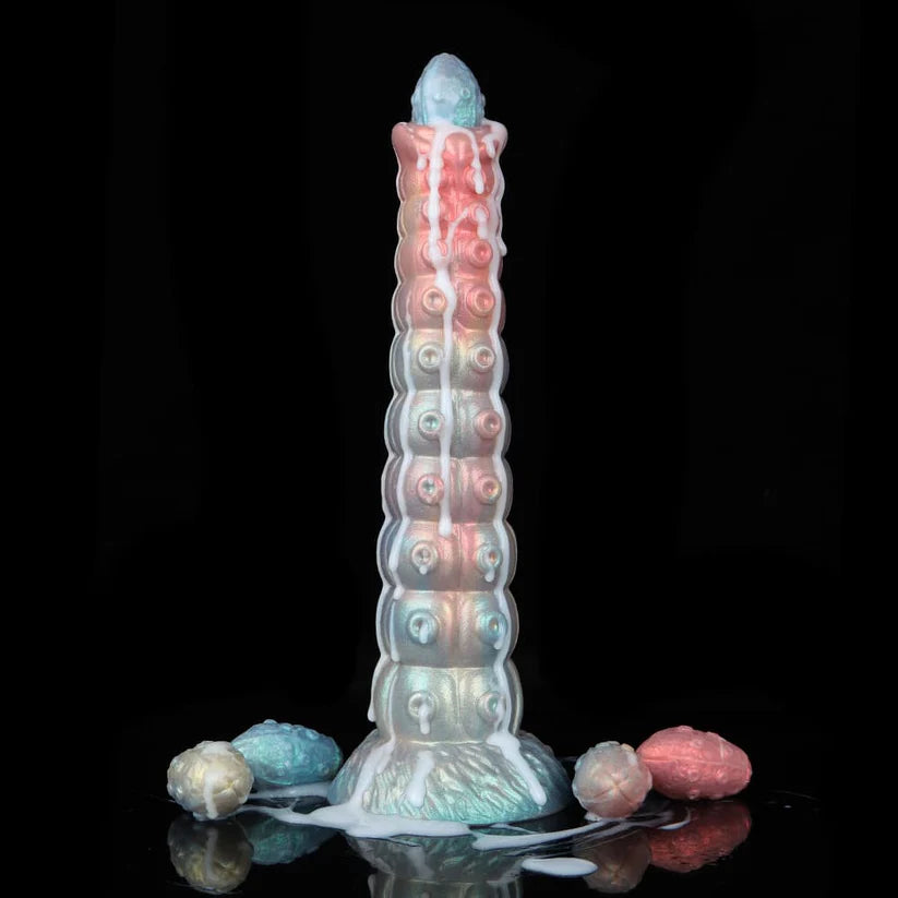 Colorful Inflatable Ovipositor Dildo – 5 Eggs Included, Expandable Fantasy Toy, Soft Realistic Feel