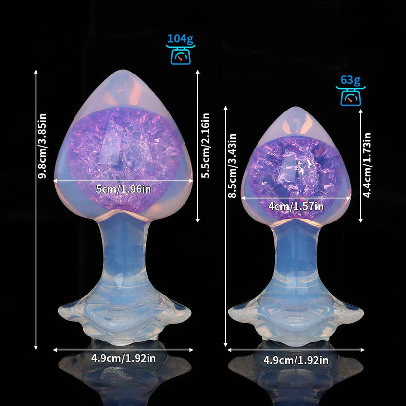 Knotdildo Peach Crystal Butt Plug – Elegant Design with Optional Accessories
