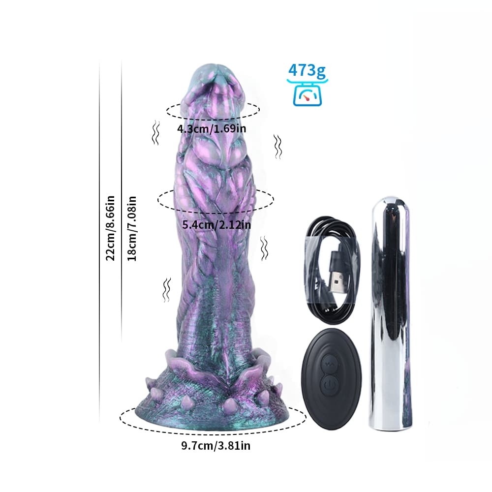 Alien Gradient Purple Fantasy Vibrating Dildo