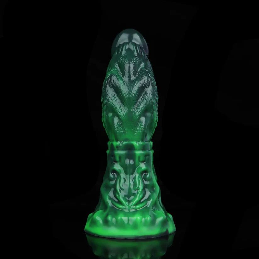 Aufblasbarer Silikon-Massagestab – Grün-Schwarzes Steinbock-Design