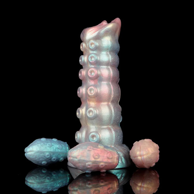 Knotdildo Dennis Colorful Inflatable Ovipositor Dildo (3 Eggs)