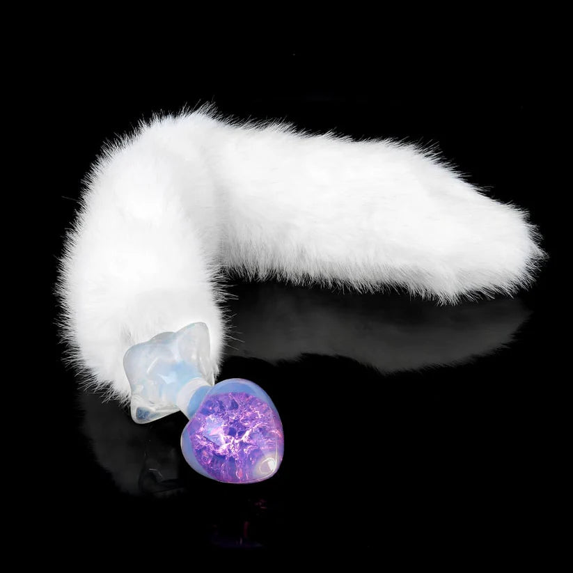 Knotdildo Peach Crystal Butt Plug – Elegant Design with Optional Accessories