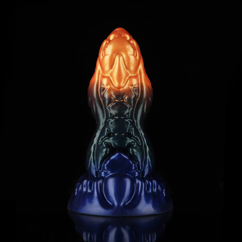 Knotdildo Hawksbill Animal Dildo – Orange Green Blue Fantasy Toy