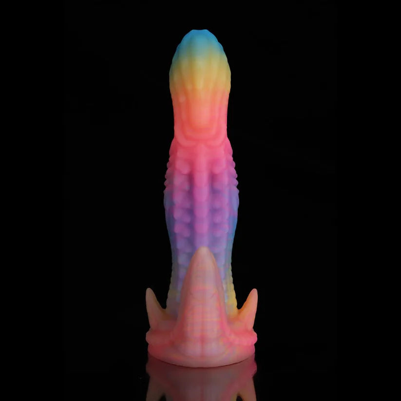 Knotdildo Dinosaur Fantasy Dildo – Blue, Yellow & Purple Adult Toy