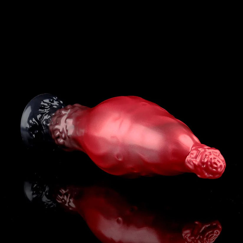 Rot-schwarzes aufblasbares Massagegerät – Verstellbares Silikondesign