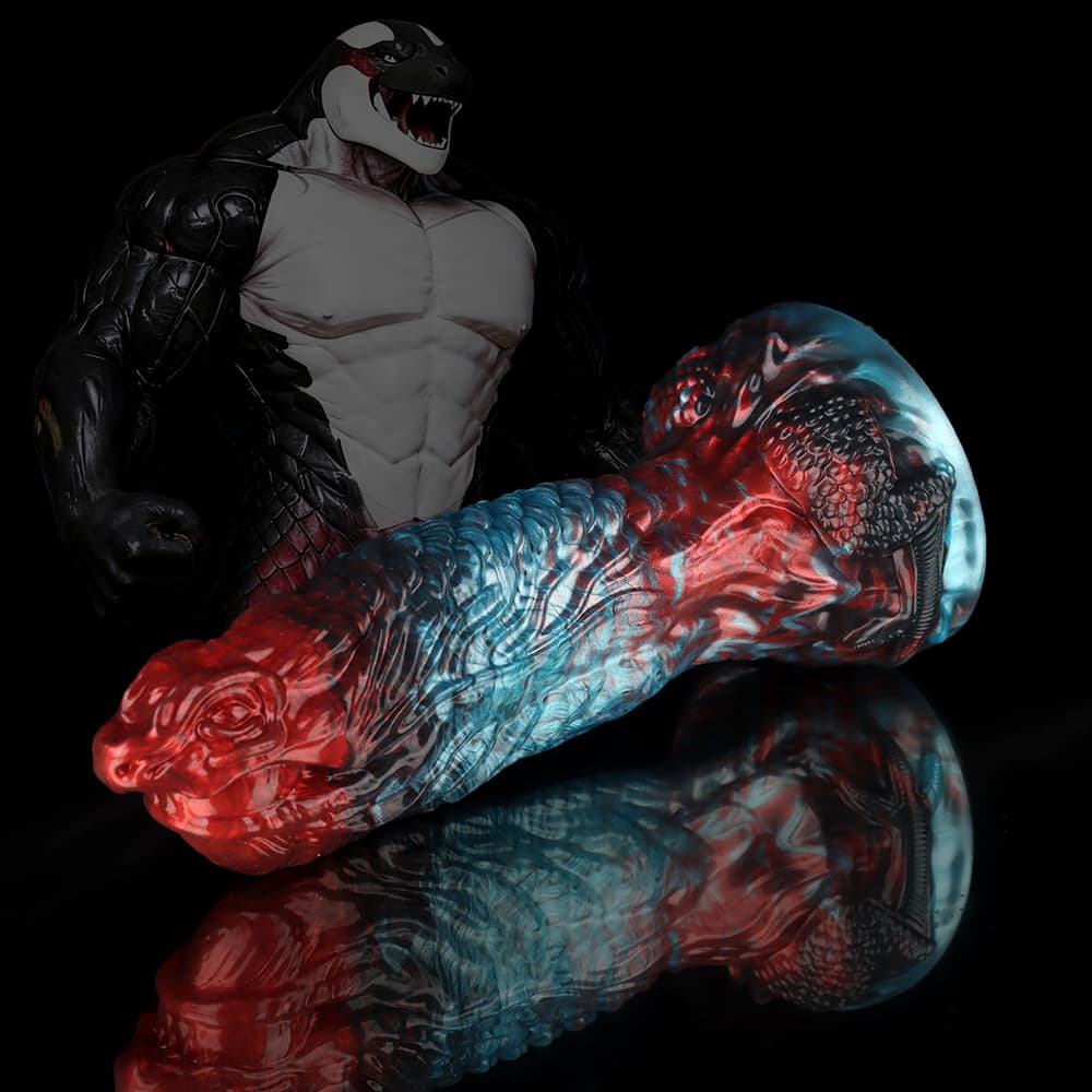 Dragon Kiss Gradient Red Blue Fantasy Dildo