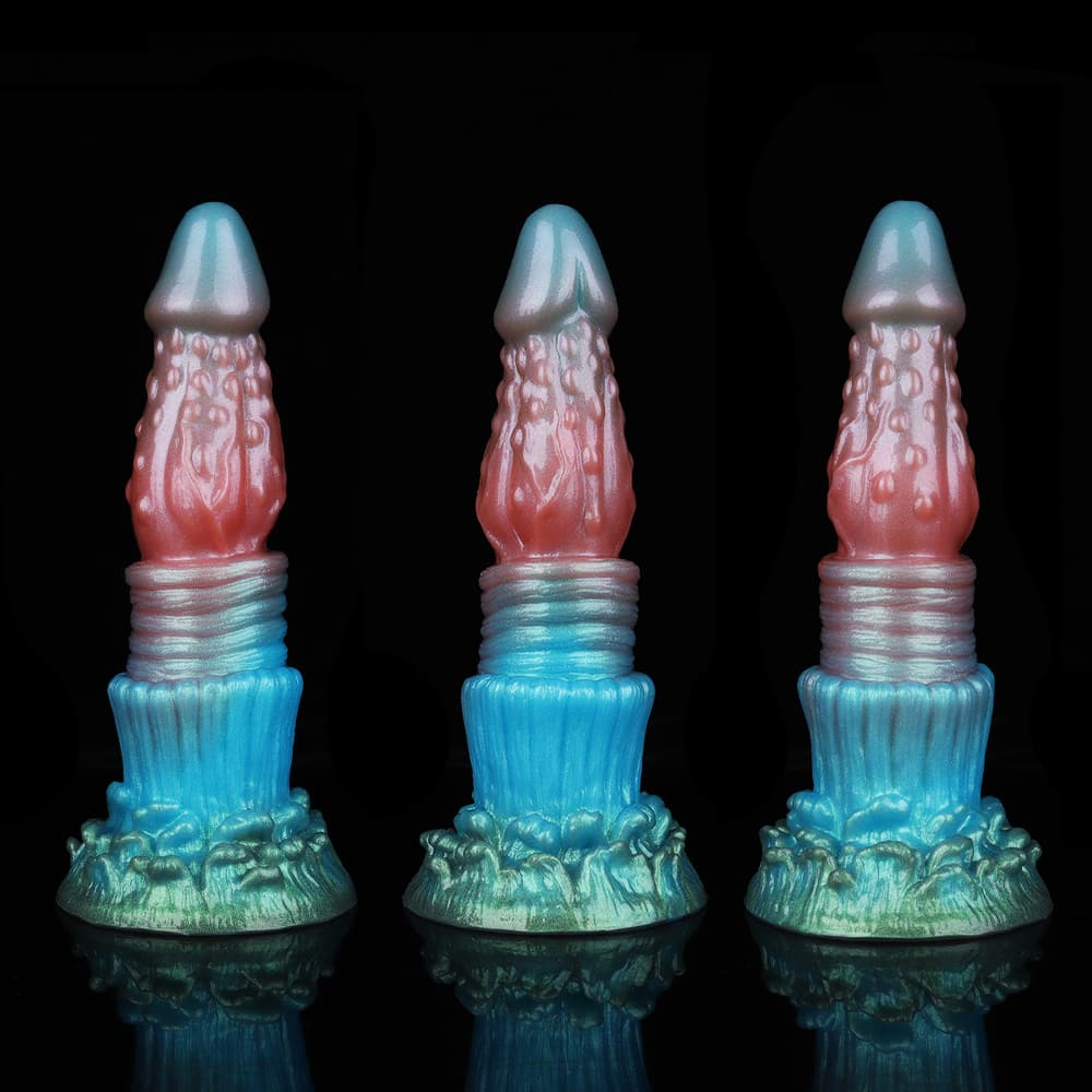 Knotdildo Spike Rainbow Electric Vibrating Dildo – Silicone Toy