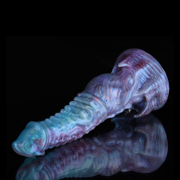 Knotdildo Ghostly Blue Purple Gradient Silicone Dildo – Fantasy Textured Pleasure Toy