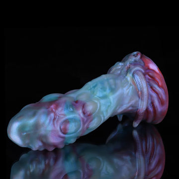 Knotdildo Taurus Blue Purple Gradient Silicone Dildo – Fantasy Textured Pleasure Toy