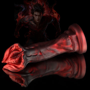 Knotdildo Cannibal Crimson Fantasy Silicone Dildo – Realistic Textured Suction Cup Toy