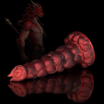 Knotdildo Sphinx Crimson Fantasy Silicone Dildo – Realistic Textured Pleasure Toy