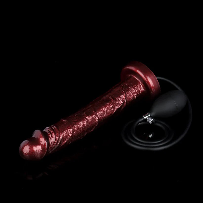Knotdildo Burgundy Inflatable Dildo Wand – Adjustable Size Adult Toy with Soft, Realistic Feel