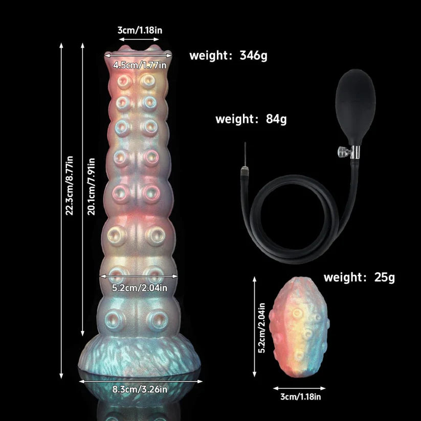 Knotdildo ADAIR Colorful Inflatable Ovipositor Dildo – Fantasy-Inspired Design