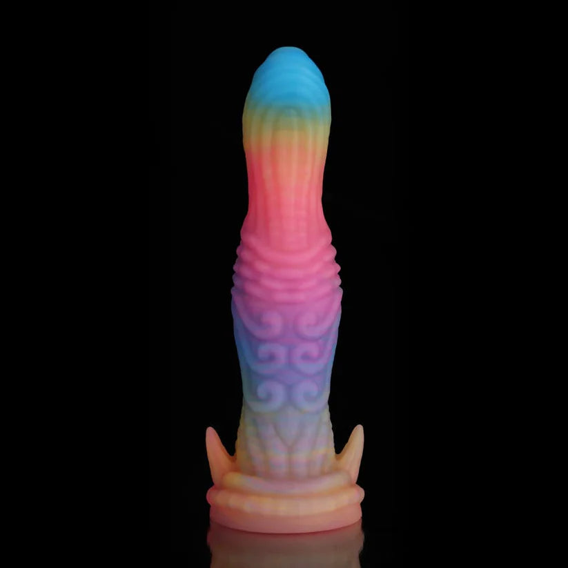 Knotdildo Dinosaur Fantasy Dildo – Blue, Yellow & Purple Adult Toy