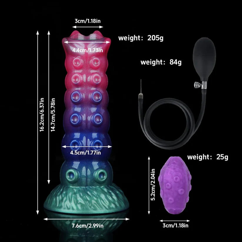 Inflatable Ovipositor Dildo – 3 Eggs Included, Expandable Fantasy Toy, Soft Realistic Feel