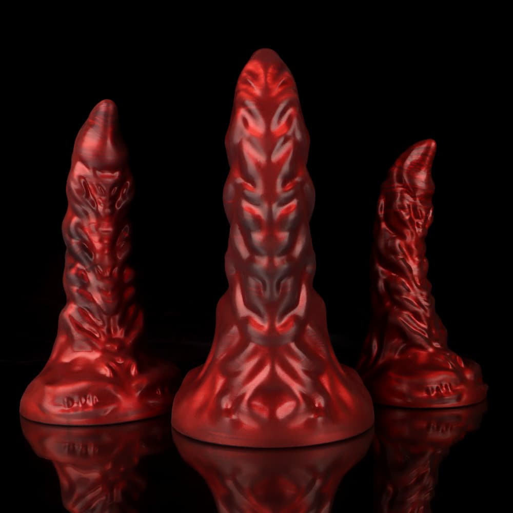 Knotdildo Scorpio Crimson Fantasy Silicone Dildo – Realistic Textured Pleasure Toy