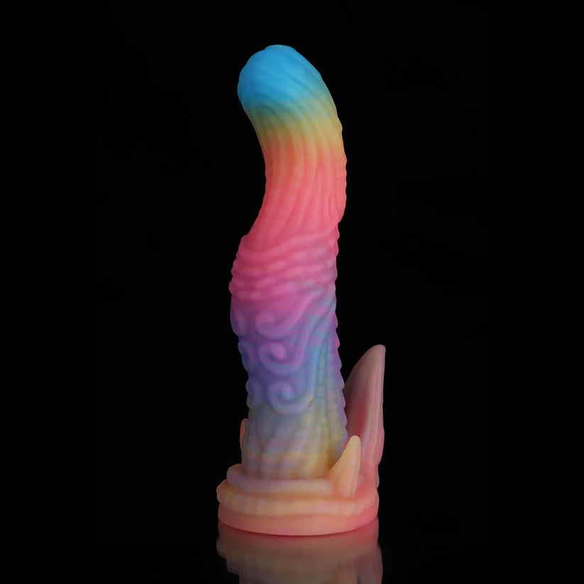Knotdildo Dinosaur Fantasy Dildo – Blue, Yellow & Purple Adult Toy