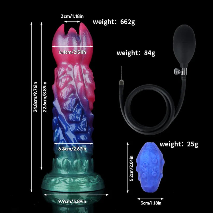 Inflatable Ovipositor Dildo – 4 Eggs Included, Expandable Fantasy Toy, Soft Realistic Feel