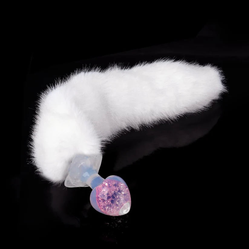 Knotdildo Peach Crystal Butt Plug – Elegant Design with Optional Accessories