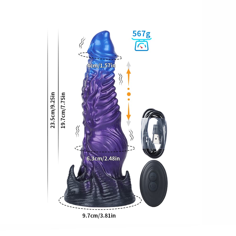 Ghostly Blue Purple Electric Thrusting Dildo