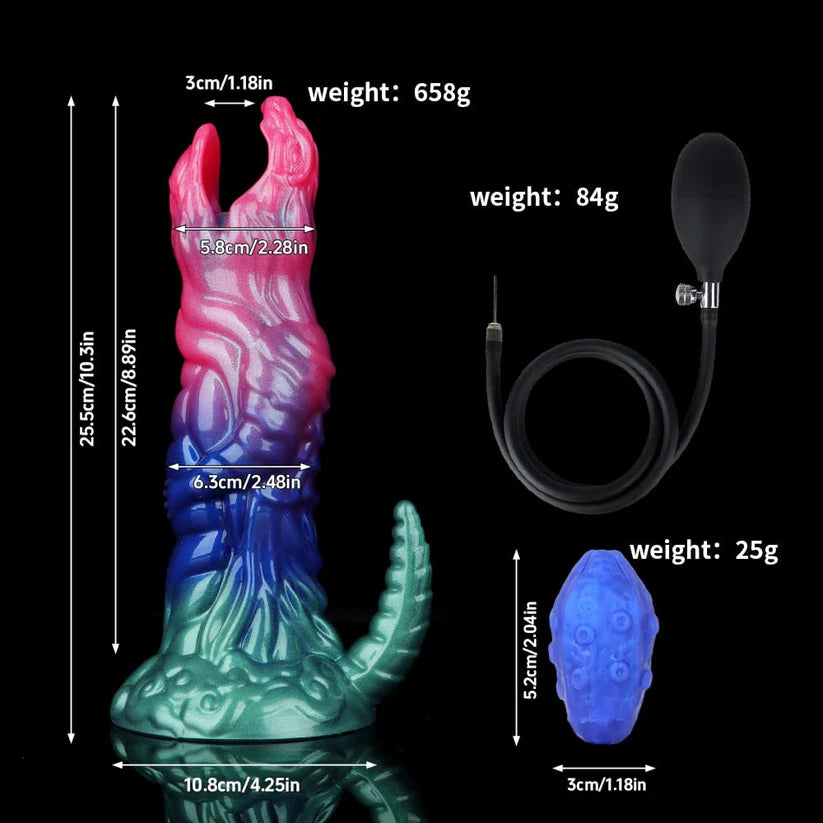 Knotdildo Dinosaur Inflatable Ovipositor Dildo – 4 Eggs for Ultimate Fantasy Play