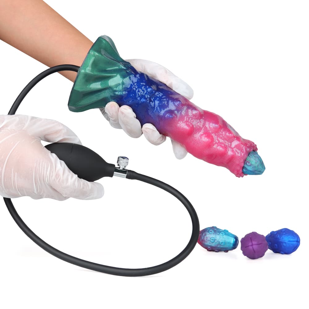 Knotdildo Clifford Inflatable Ovipositor Dildo with 4 Eggs – Silicone Toy