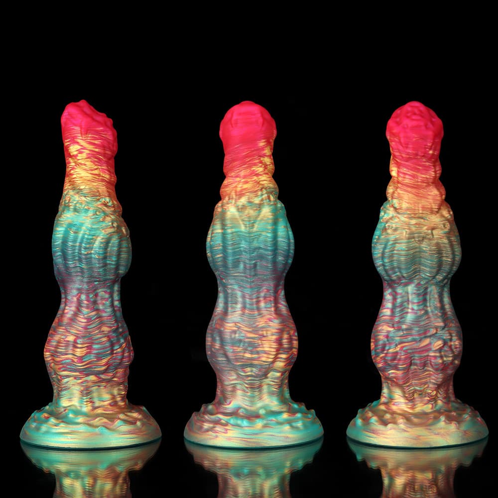 Knotdildo Rainbow Fantasy Knot Dildo – Silicone Textured Toy