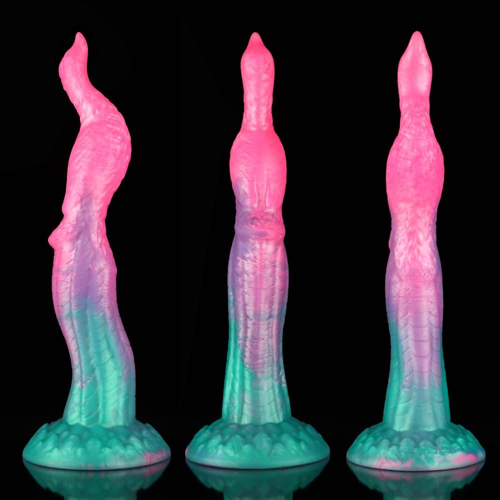 Peacock Pink Green Animal Monster Knot Dildo
