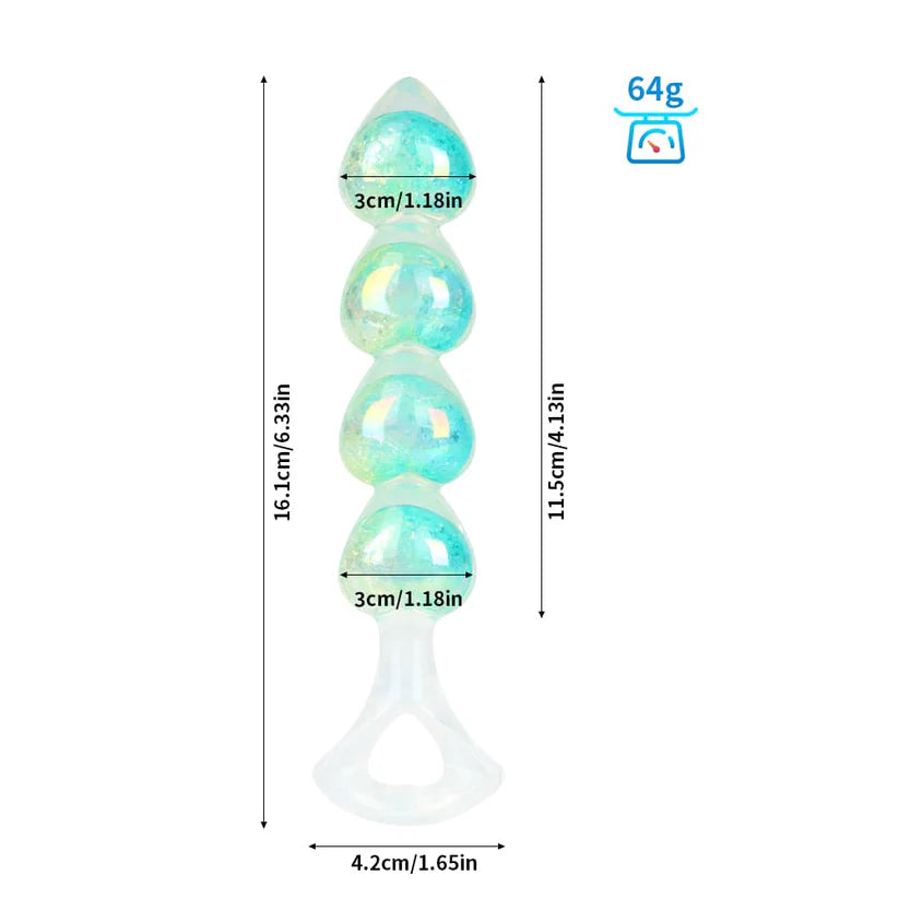 Knotdildo Crystal Silicone Plug with Heart Design – 3 Color Options