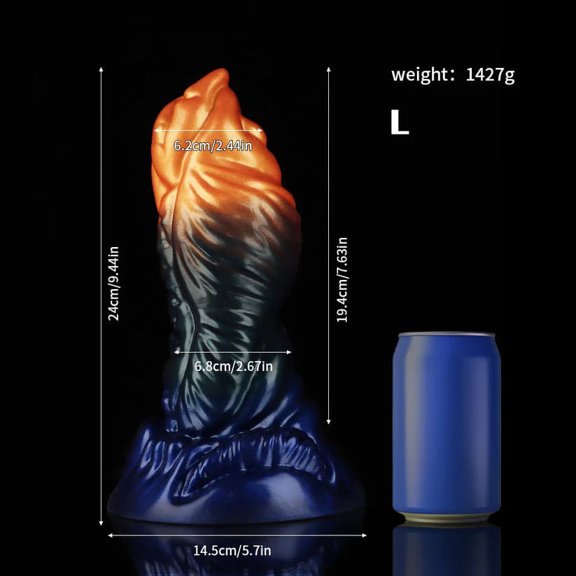 Knotdildo Hawksbill Animal Dildo – Orange Green Blue Fantasy Toy