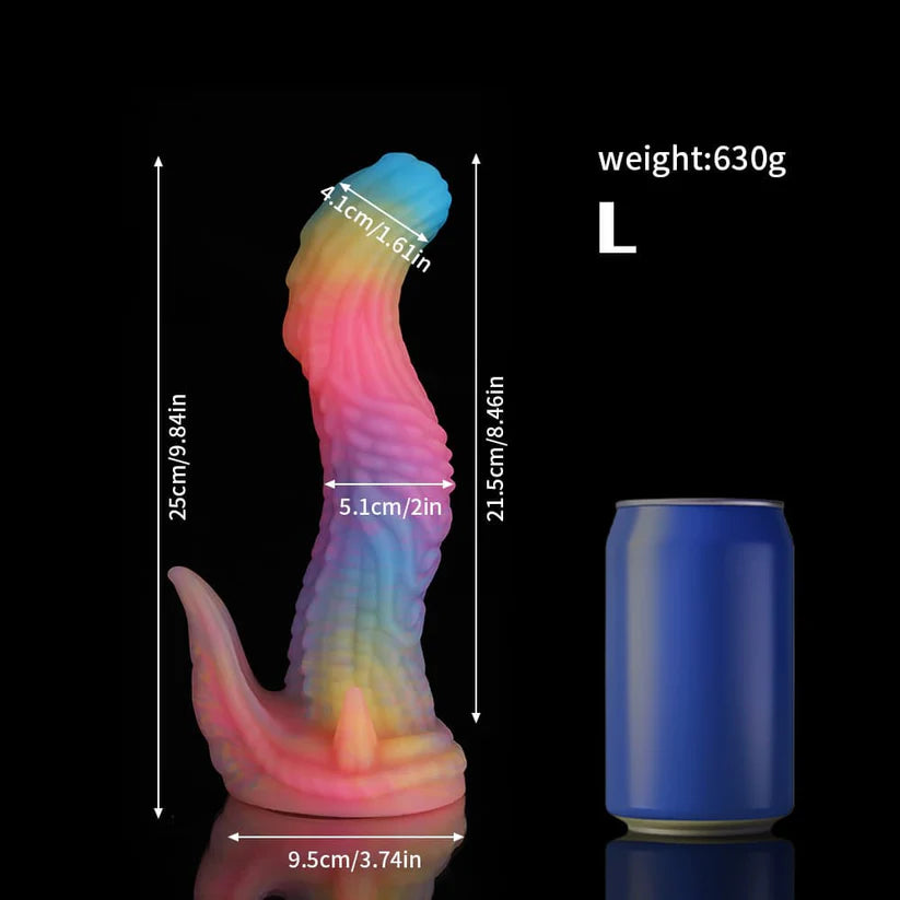 Knotdildo Dinosaur Fantasy Dildo – Blue, Yellow & Purple Adult Toy
