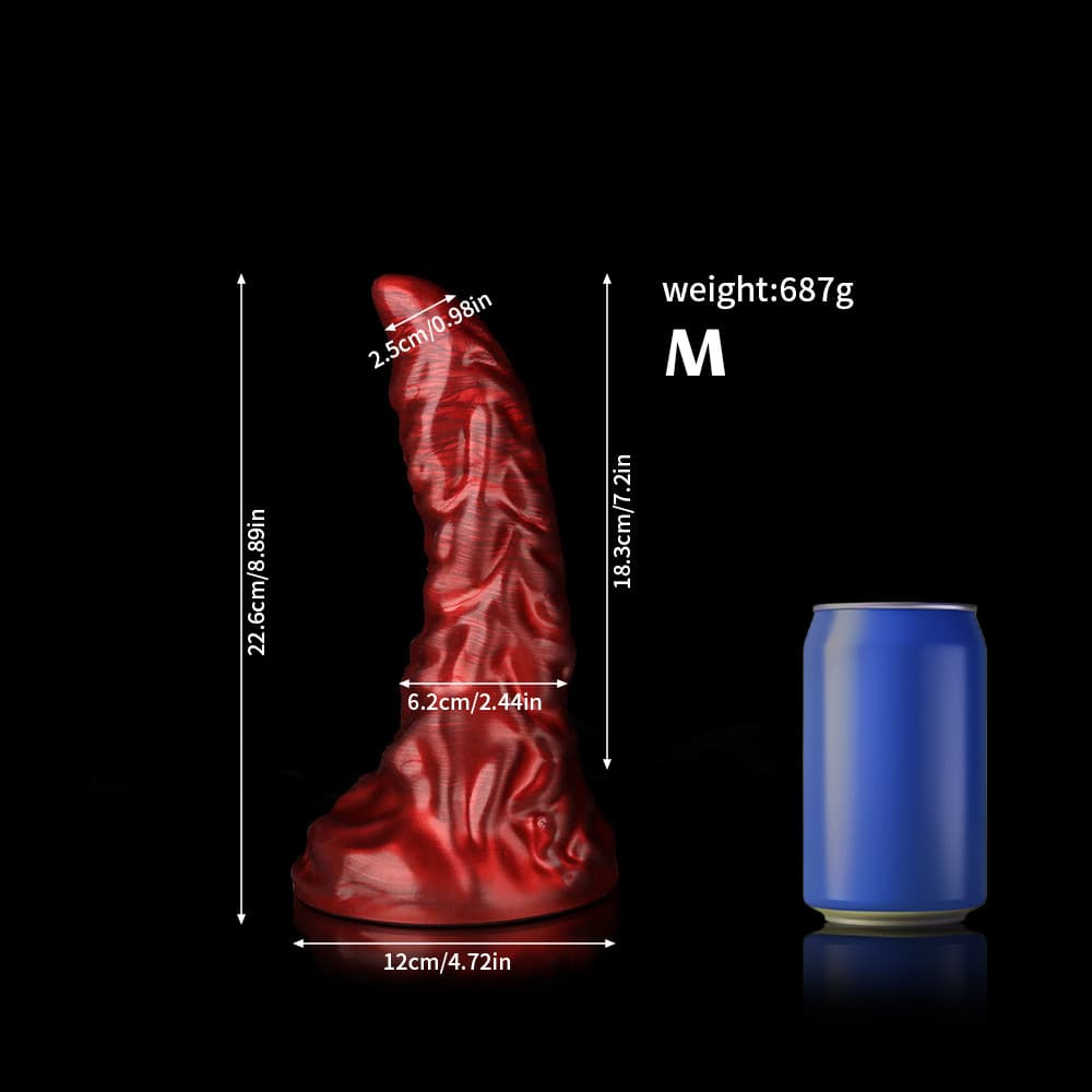 Knotdildo Scorpio Crimson Fantasy Silicone Dildo – Realistic Textured Pleasure Toy