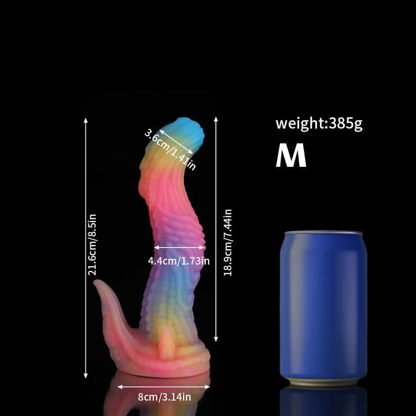 Knotdildo Dinosaur Fantasy Dildo – Blue, Yellow & Purple Adult Toy