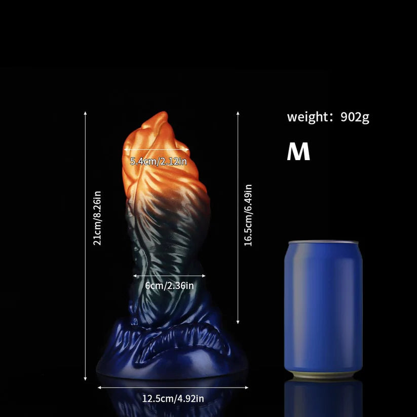 Knotdildo Hawksbill Animal Dildo – Orange Green Blue Fantasy Toy