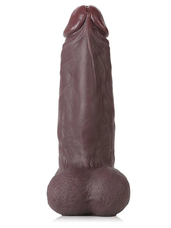 Max 8.3" x 2.2" Black Suction Cup Girthy Dildo With Moving Balls