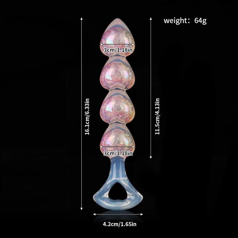Knotdildo Crystal Silicone Plug with Heart Design – 3 Color Options