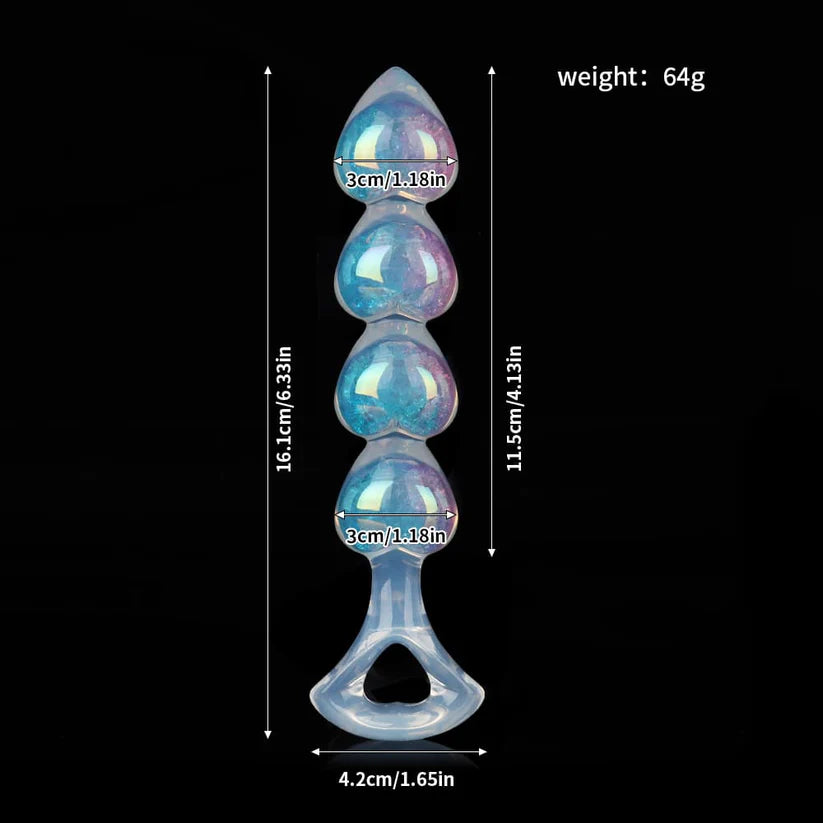 Knotdildo Crystal Silicone Plug with Heart Design – 3 Color Options