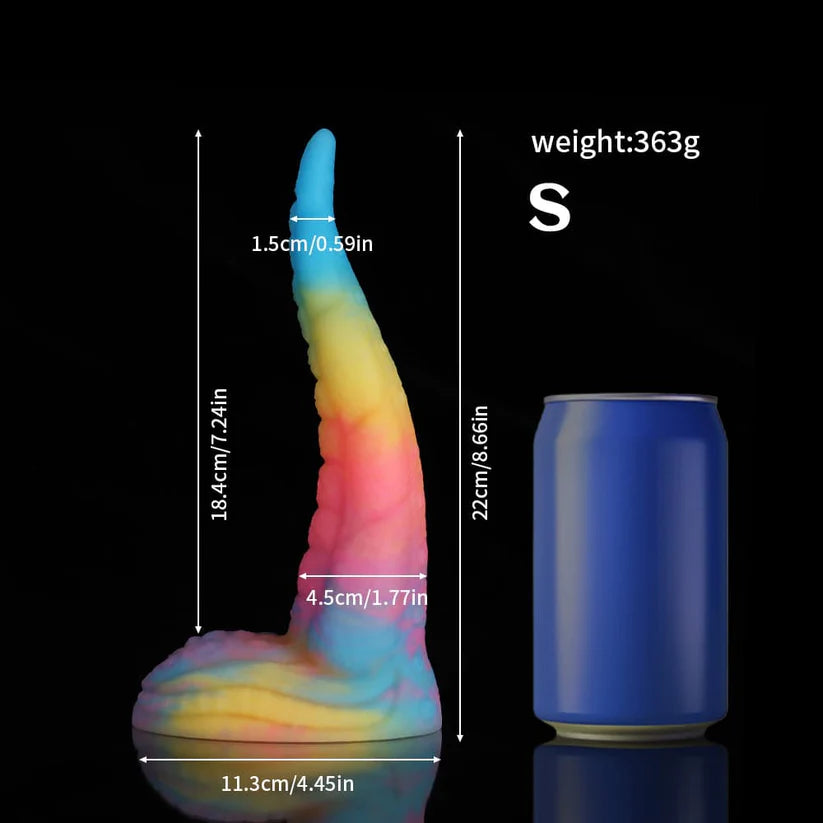 Knotdildo Octopus Tail Blue Yellow Purple Dildo – Fantasy Textured Adult Toy