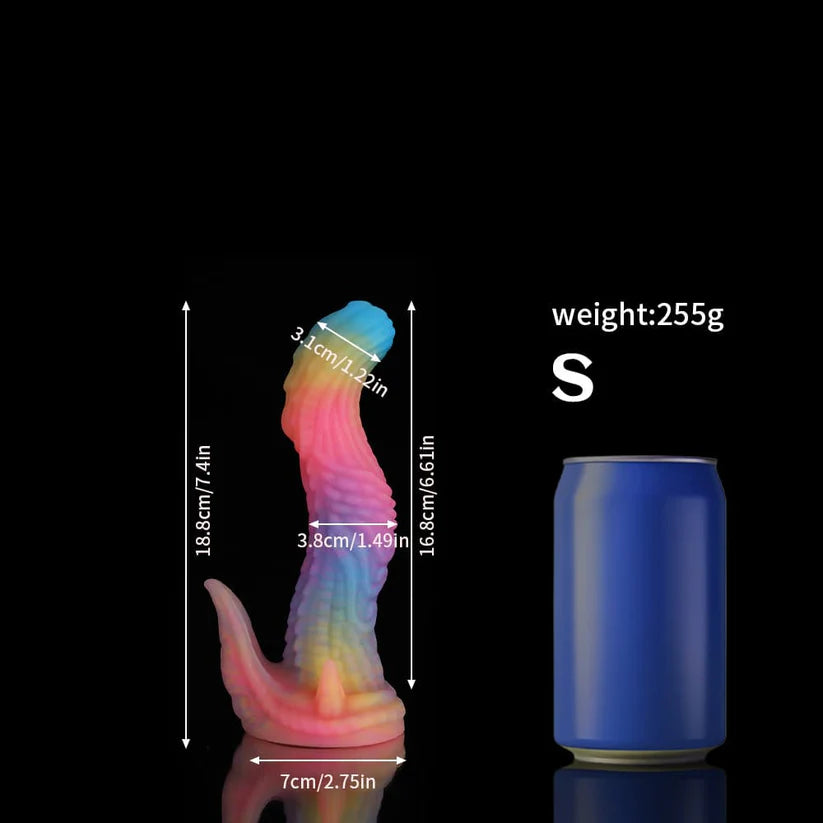 Knotdildo Dinosaur Fantasy Dildo – Blue, Yellow & Purple Adult Toy