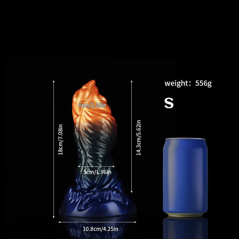 Knotdildo Hawksbill Animal Dildo – Orange Green Blue Fantasy Toy