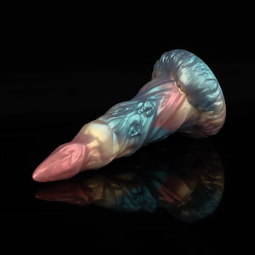 Knotdildo Bullhorn Tip Rainbow Electric Dildo – Vibrating Silicone Toy