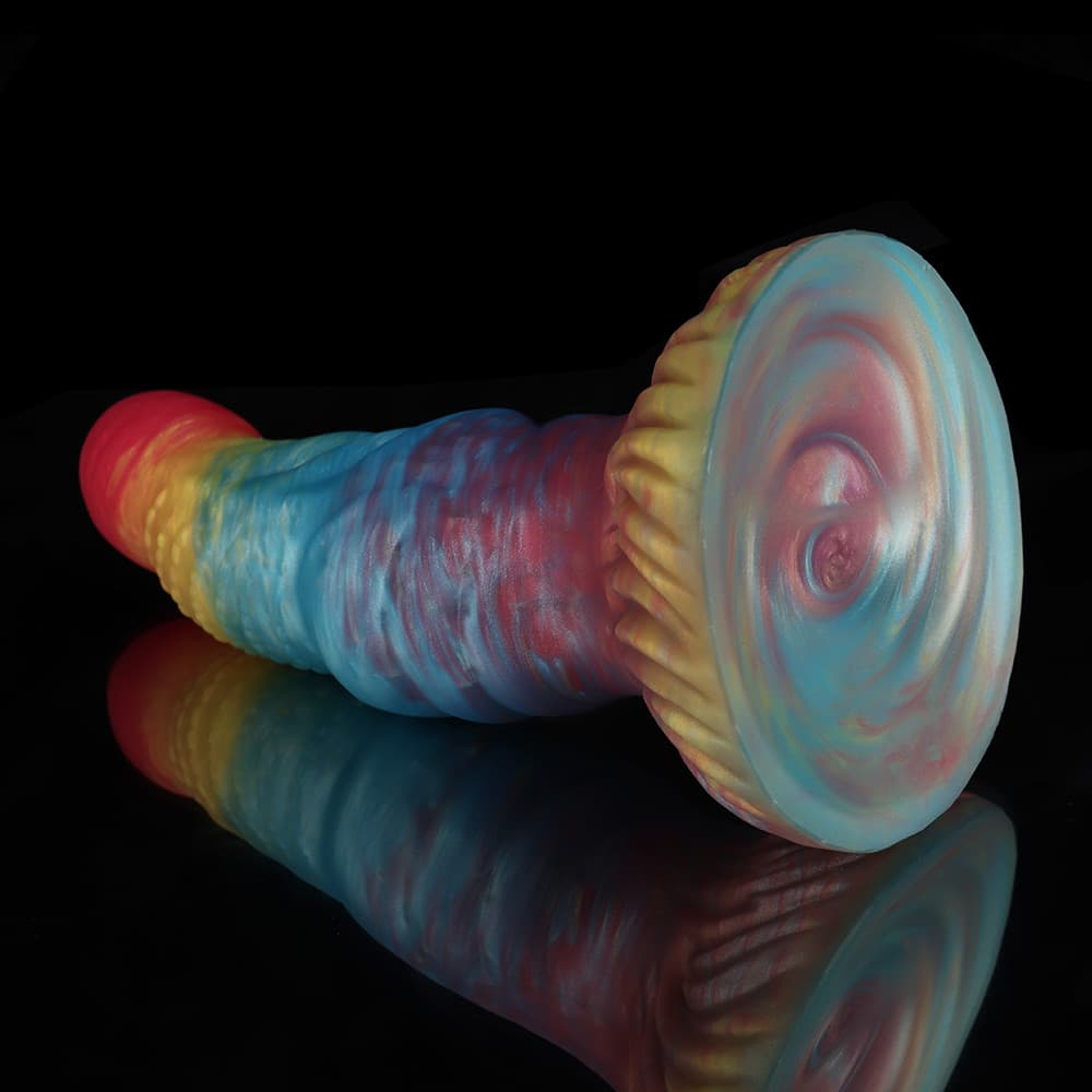 Gilt Hammer Rainbow Knot Dildo for Ultimate Pleasure with a colorful swirl design