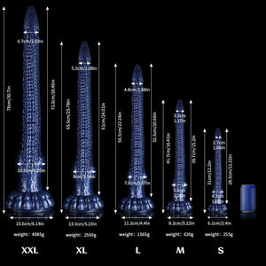 Knot Dildo Eel Blue Oversized Tentacle Anal Plug variety in different sizes for versatile pleasure