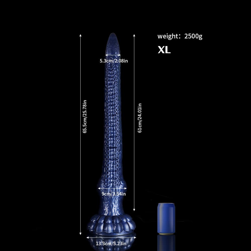 Knot Dildo Eel Blue Oversized Tentacle Anal Plug with realistic design and measurements