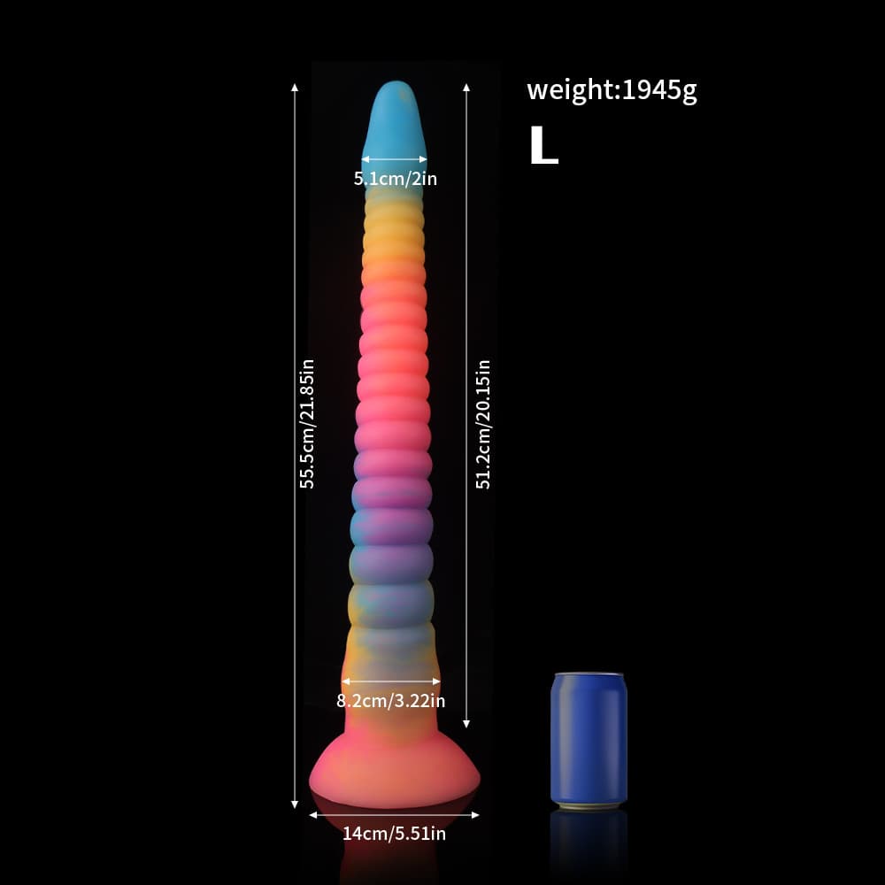 Knot Dildo Octopus Blue Yellow Purple Tentacle Dildo with textured design and vibrant color gradient