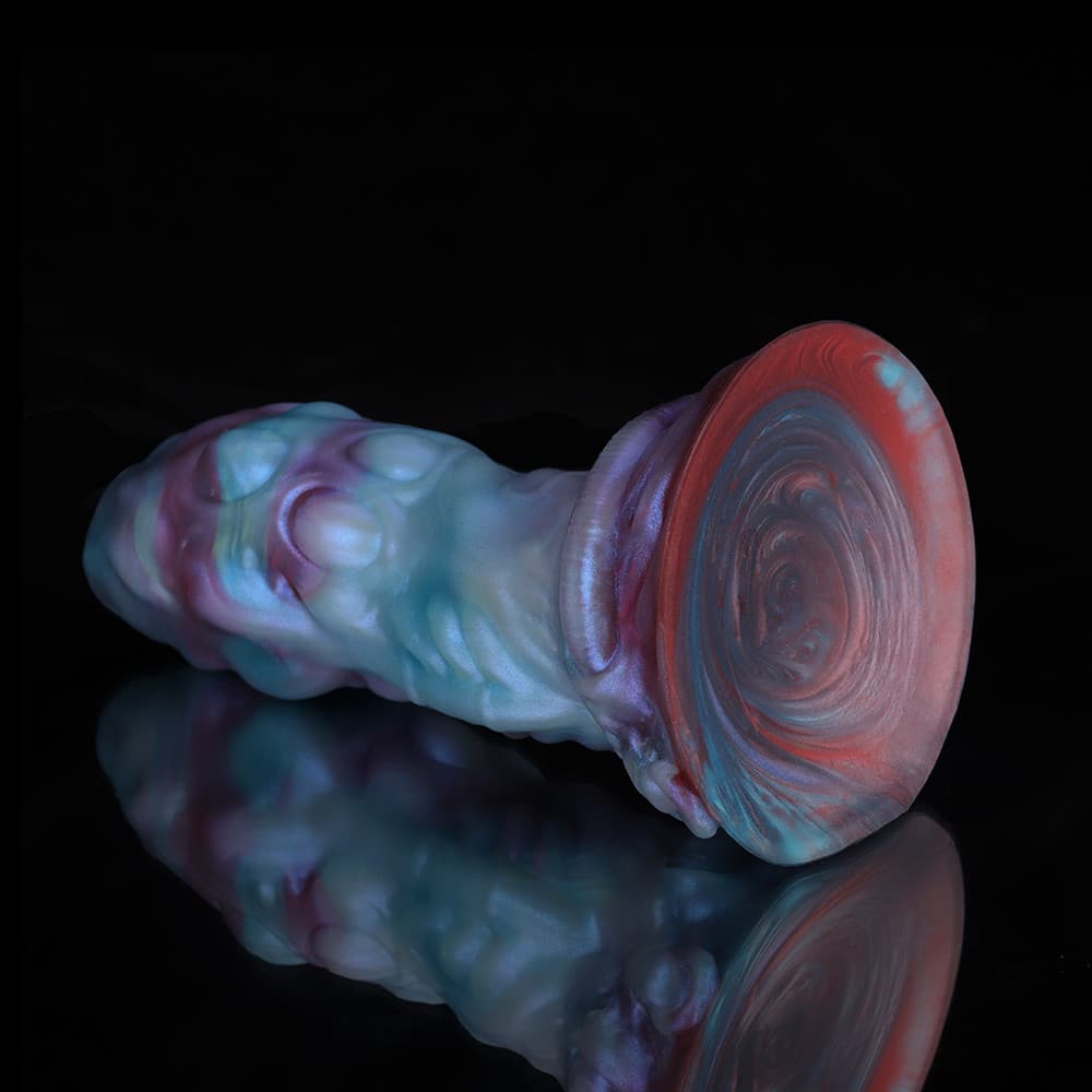 Taurus Gradient Blue Purple Knot Dildo by Knot Dildo with a unique swirling design and glossy finish