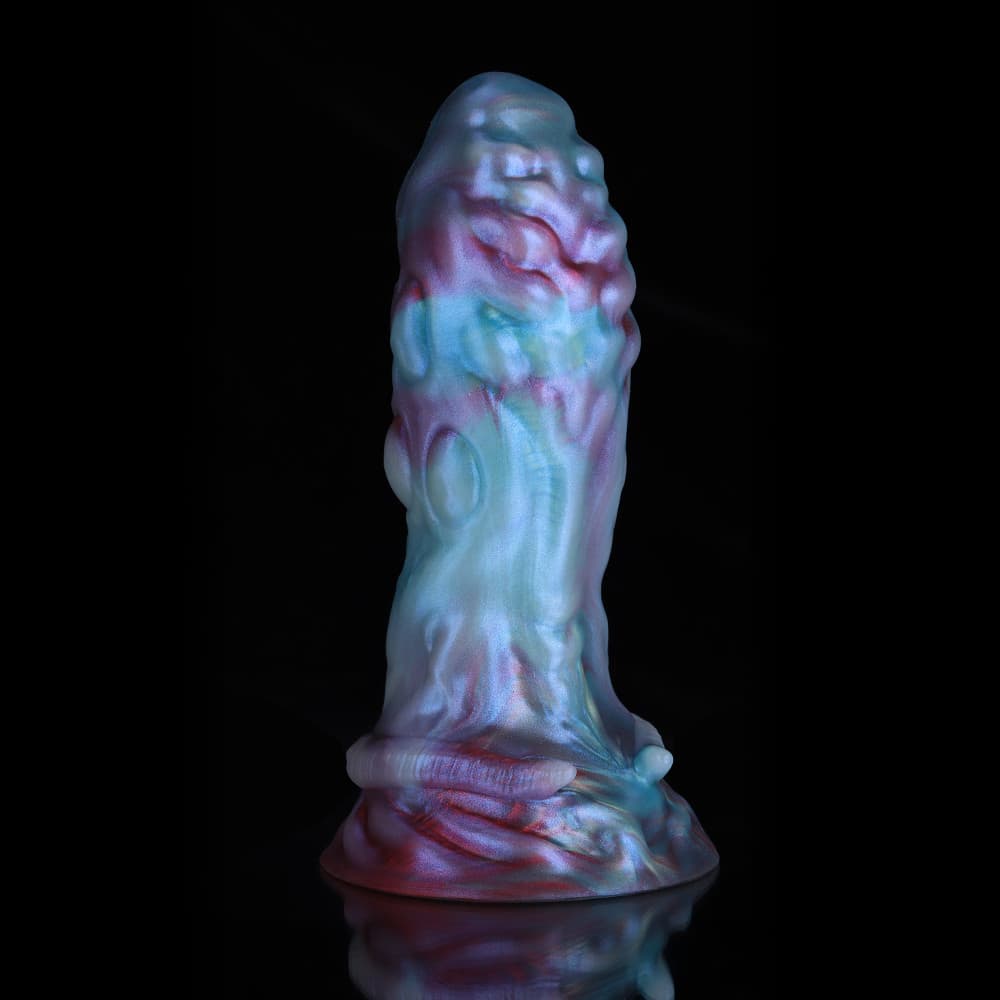 Taurus Gradient Blue Purple Knot Dildo by Knot Dildo with a unique textured surface and vibrant colors