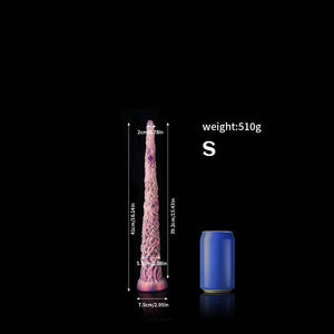 Knot Dildo Vine Purple Tentacle Dildo for Fantasy Play with detailed texture and measurements