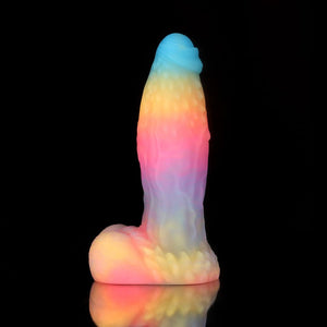 Knot Dildo White Zephyr Blue Yellow Purple Knot Dildo with a colorful and textured design for enhanced pleasure