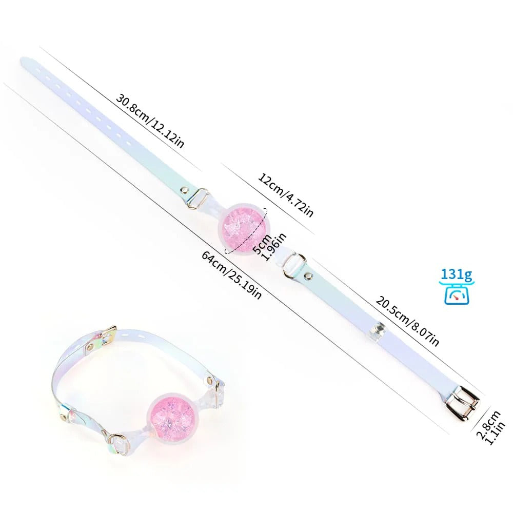 KnotDildo Colorful Crystal Ballgags - Discreet Pleasure with adjustable strap and vibrant design